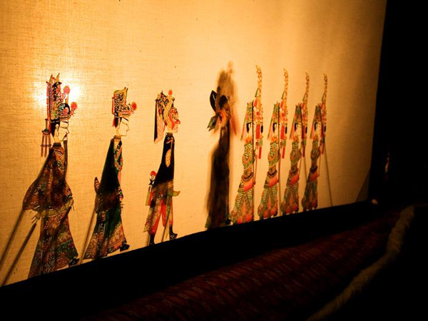 Shaanxi shadow puppet with carved translucent details