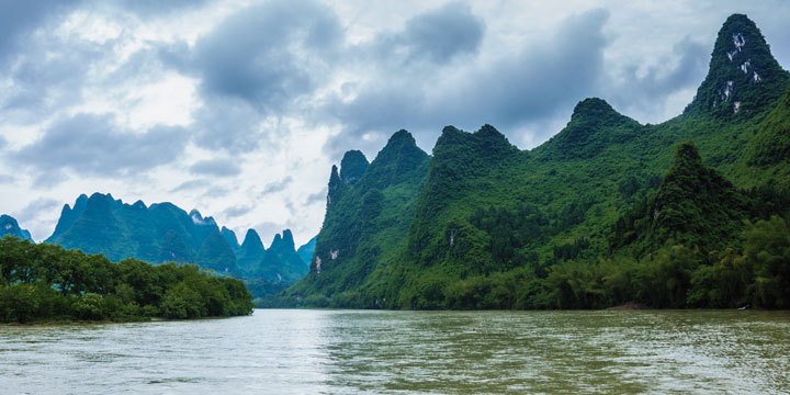 Karst mountains along the Li River near Guilin