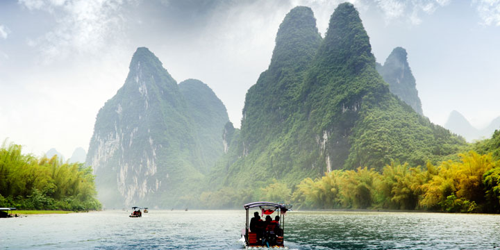 Li River karst scenery near Guilin Li River karst scenery near Guilin