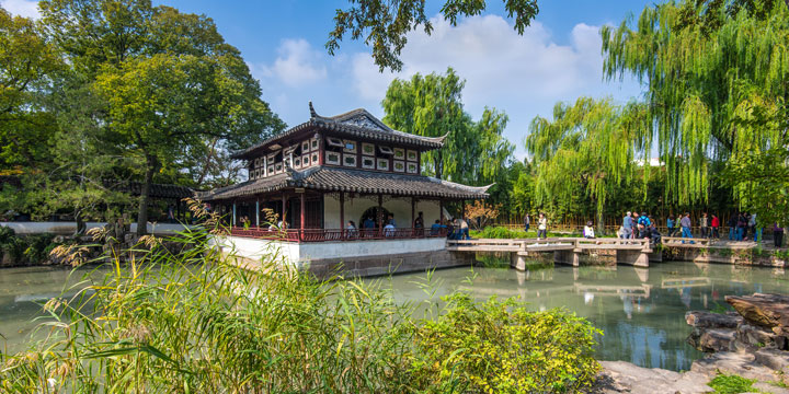 Pond and pavilion at Suzhou's Humble Administrator's Garden