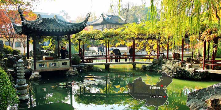 Suzhou city and landmark location map