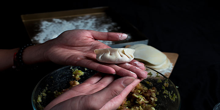Family dumpling-making activity in Xi’an Family dumpling-making activity in Xi’an