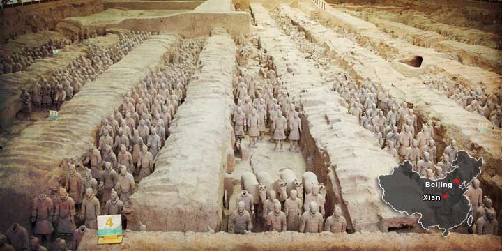 Xi'an city and landmark location map