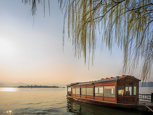 West Lake sightseeing boat in Hangzhou during May West Lake sightseeing boat in Hangzhou during May