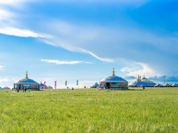 Mongolian grassland landscape on a family learning route