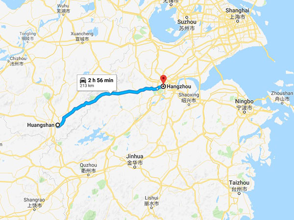 Hangzhou huangshan map 01