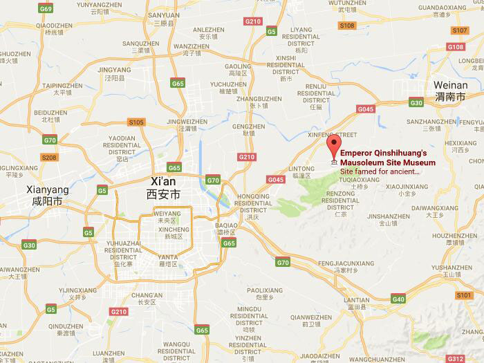 Qin terracotta army map