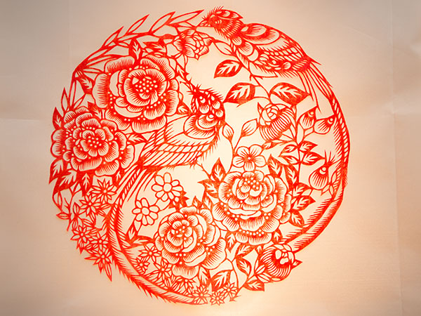Shaanxi folk paper-cut displayed as a contemporary handicraft