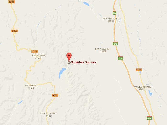 Xumishan grottoes map 01