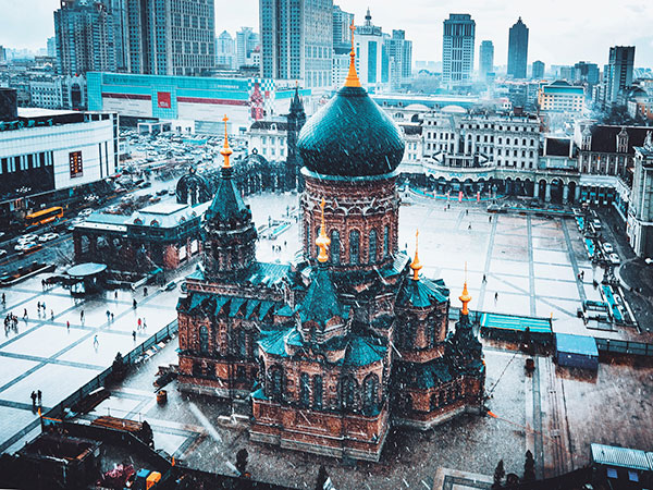 Harbin winter architecture covered in snow Harbin winter architecture covered in snow