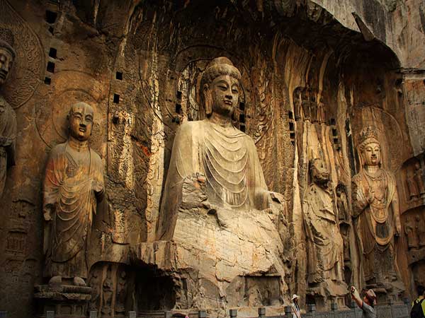 Longmen Grottoes Buddhist carvings illustrating protected heritage in Henan Longmen Grottoes Buddhist carvings illustrating protected heritage in Henan