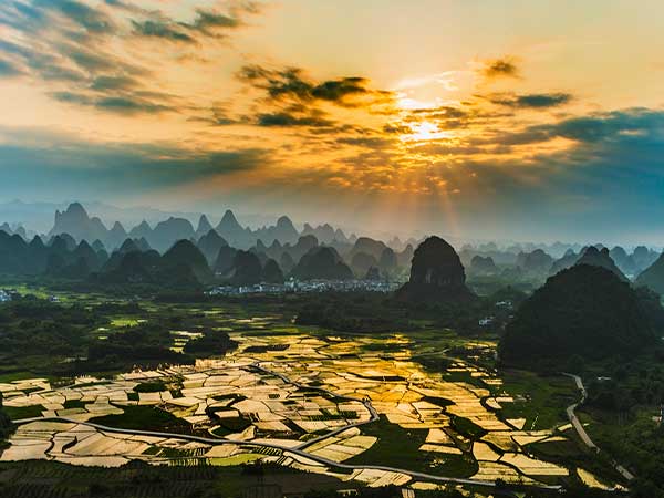 Guilin karst peaks and river illustrating a landscape stop from Europe Guilin karst peaks and river illustrating a landscape stop from Europe