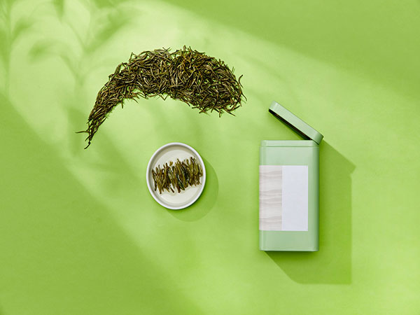 Loose Chinese tea leaves prepared for tasting and purchase