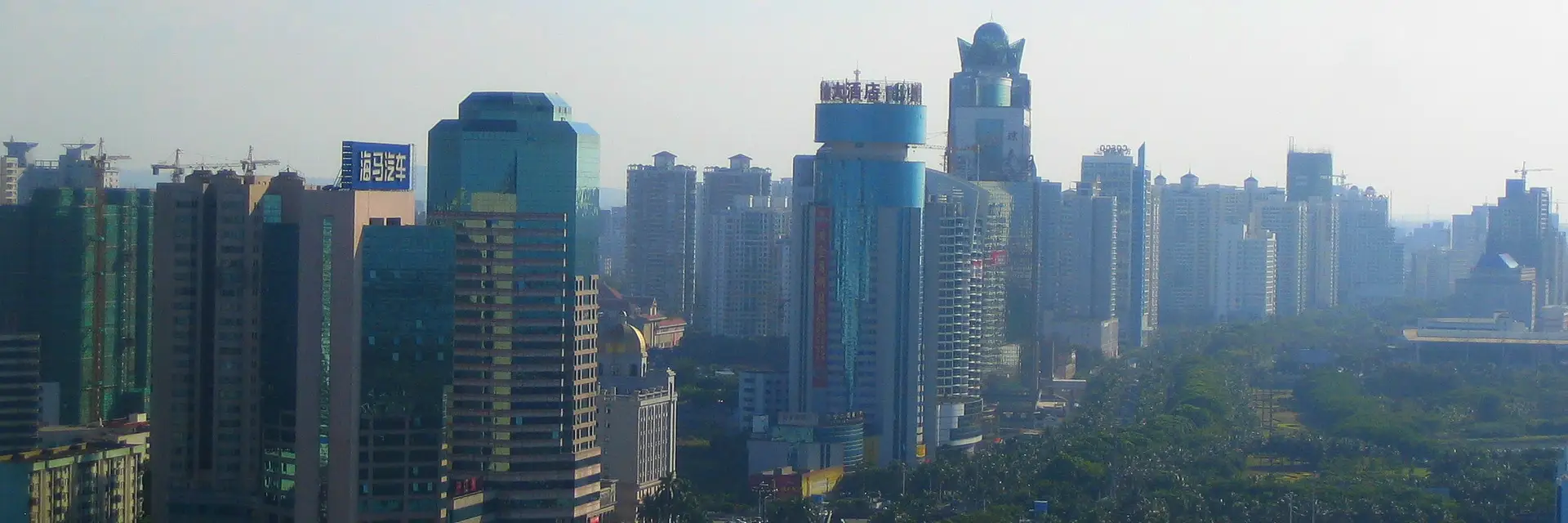 Hainan city skyline landmark travel scene