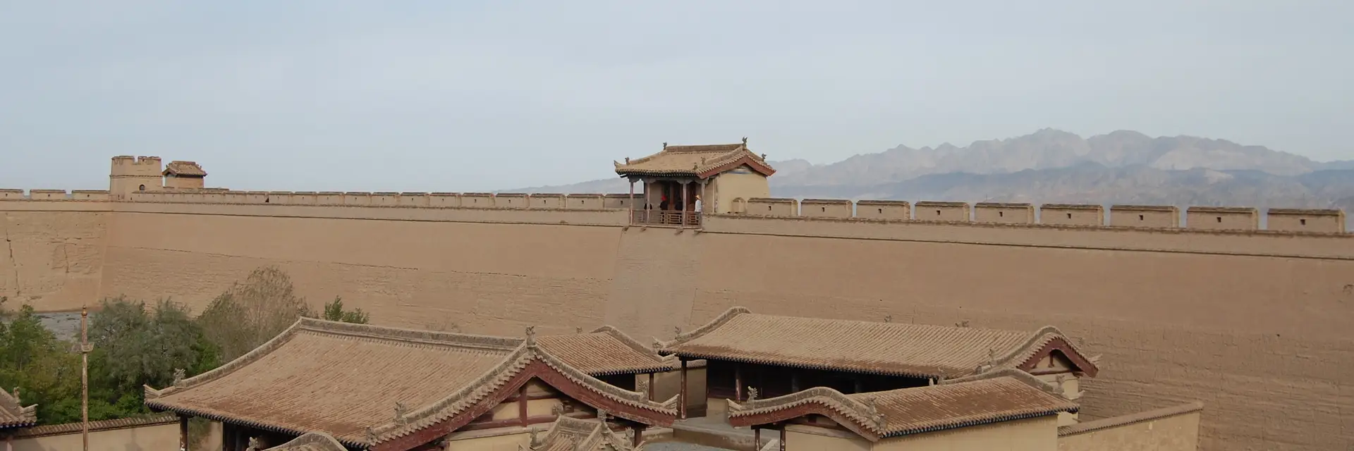 Jiayuguan city skyline landmark travel scene