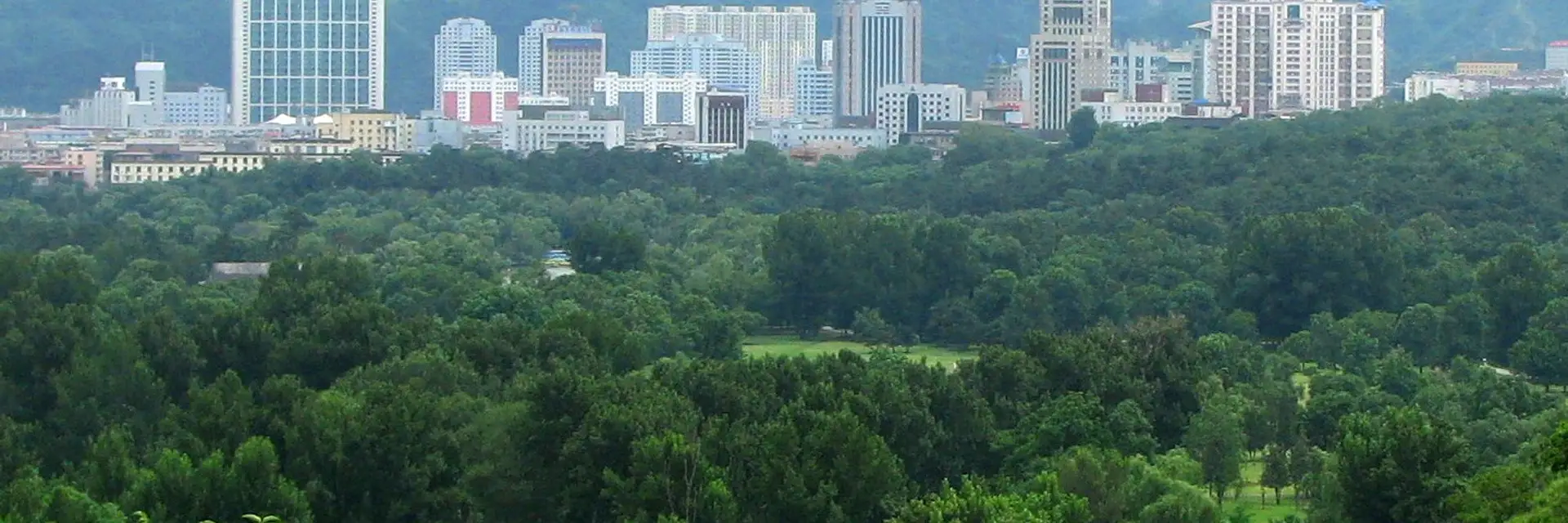 Chengde city skyline landmark travel scene