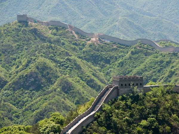 Restored Badaling Great Wall climbing a steep mountain ridge Restored Badaling Great Wall climbing a steep mountain ridge