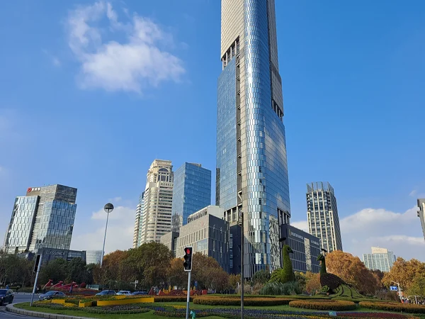 Zifeng Tower rising over central Nanjing