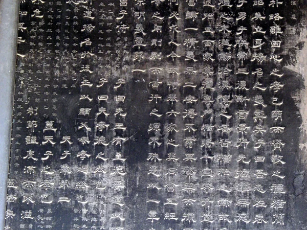 Inscribed stone steles preserving historic Chinese calligraphy in Xian