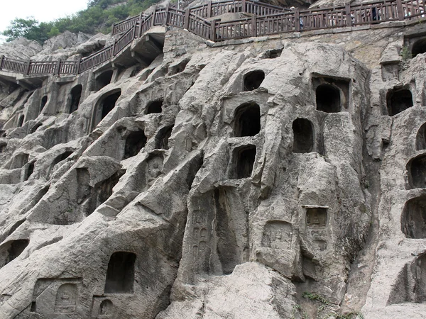 Buddhist cave carvings at Longmen Grottoes near Luoyang