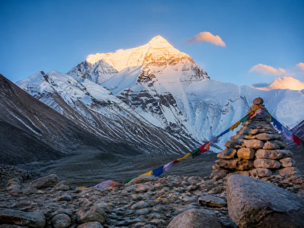North face of Mount Everest from the Tibetan plateau