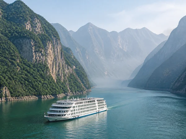 Yangtze River cruise ship sailing through the Three Gorges
