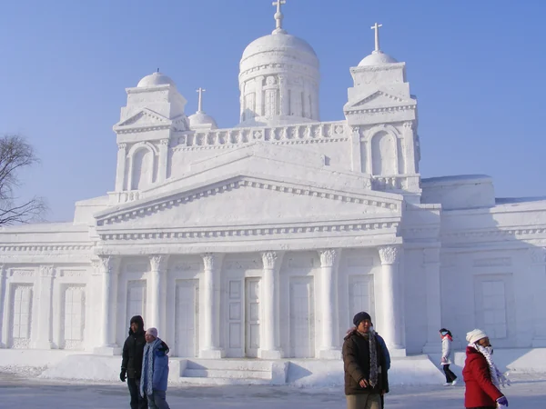 Snow sculpture at Harbin illustrating the range of climates in China