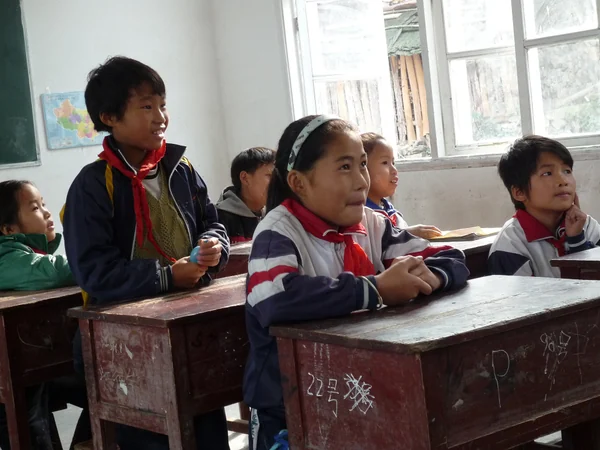 Students learning together in a classroom in China