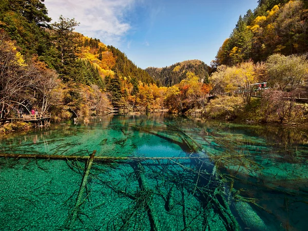 Five Flower Lake in Jiuzhaigou Valley representing China’s natural environment