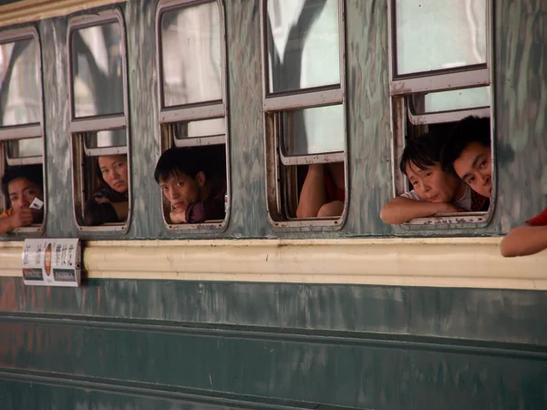 A historic passenger train representing an earlier era of rail travel in China A historic passenger train representing an earlier era of rail travel in China