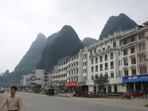 Guilin city framed by limestone karst peaks