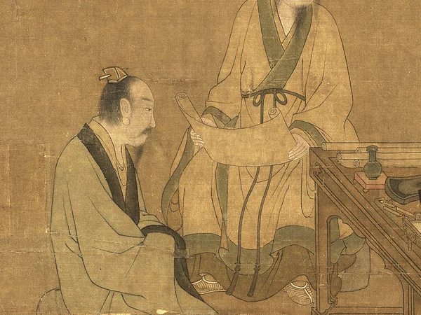 Men wearing daopao in a painting attributed to the Song artist Liu Songnian