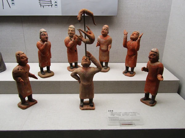 Museum figures illustrating clothing of the Wei period