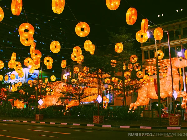 Red and gold decorations prepared for a Chinese New Year display Red and gold decorations prepared for a Chinese New Year display