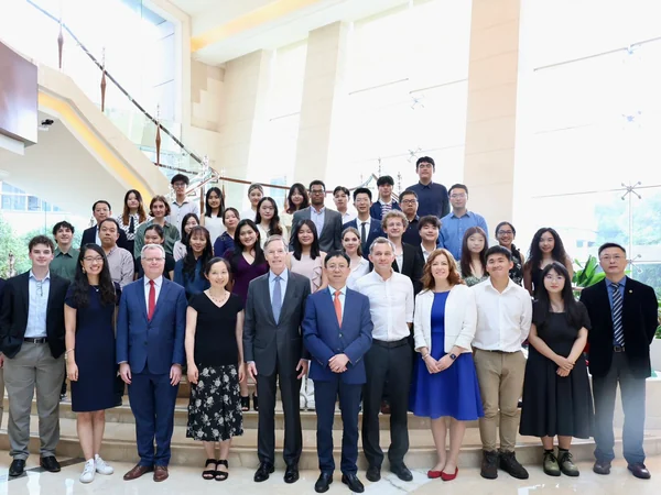 International and Chinese students taking part in a cultural exchange activity