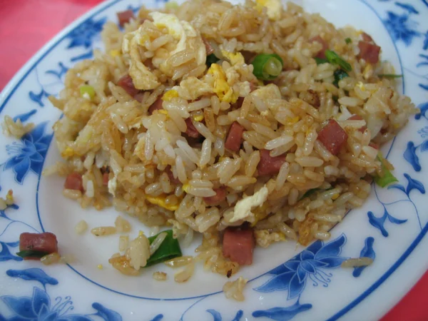 Egg fried rice with separated grains, scallion and vegetables Egg fried rice with separated grains, scallion and vegetables