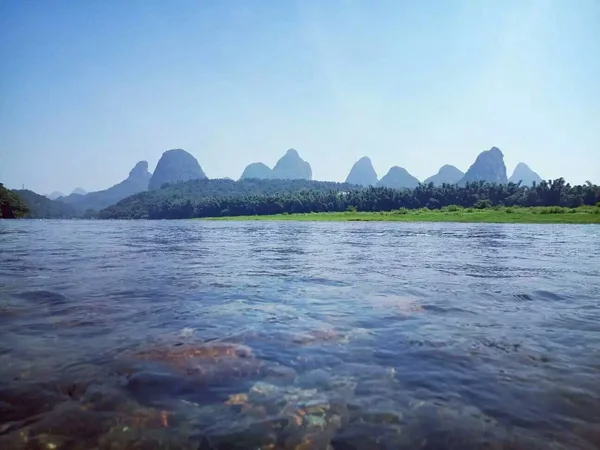Yangshuo countryside and karst hills near Guilin for geography field study