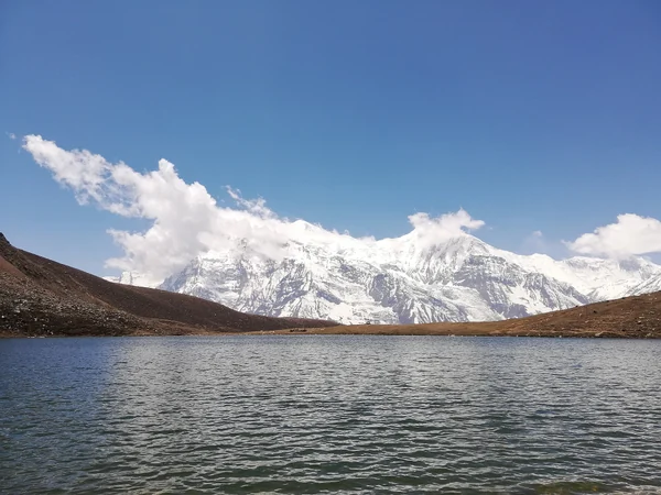 High-altitude trail beside Ice Lake in the Annapurna region High-altitude trail beside Ice Lake in the Annapurna region