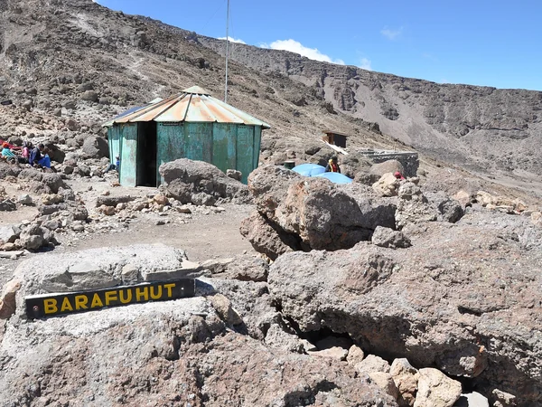 Remote Barafu camp where climbers rest before moving higher on Kilimanjaro Remote Barafu camp where climbers rest before moving higher on Kilimanjaro