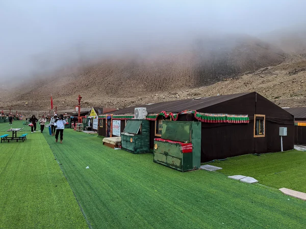 North-side Everest visitor area beneath Mount Everest in Tibet