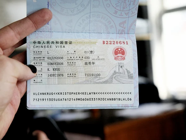 Chinese tourist visa inside a passport, distinct from an Everest expedition permit