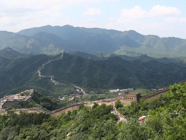 Visitors walking on the Great Wall at Badaling near Beijing