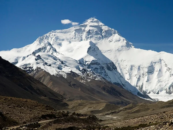Real north-face view of Everest on the China Nepal boundary Real north-face view of Everest on the China Nepal boundary