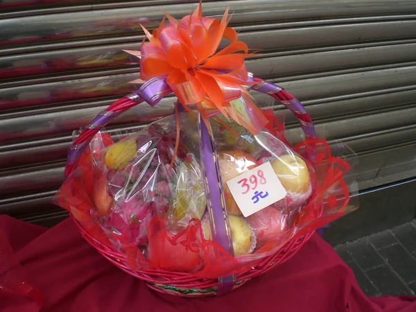 A Lunar New Year fruit gift basket in Hong Kong A Lunar New Year fruit gift basket in Hong Kong