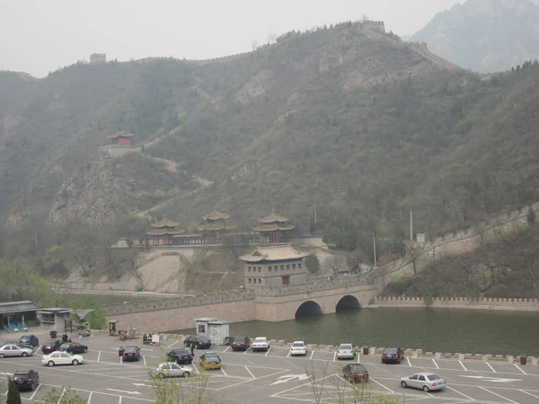 Great Wall fortifications controlling a strategic mountain valley in northern China
