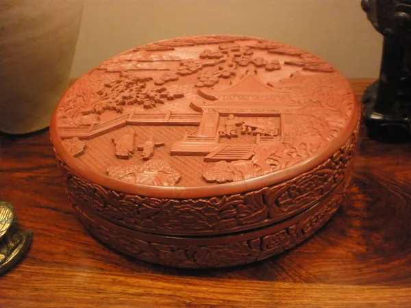Red carved Chinese lacquer box