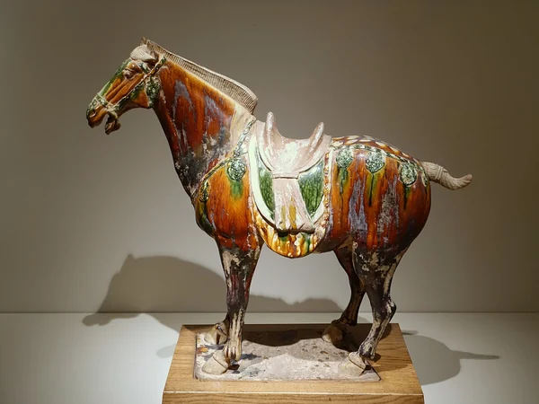 Tang dynasty sancai glazed pottery horse