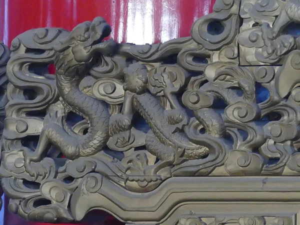 Detailed traditional Chinese wood carving