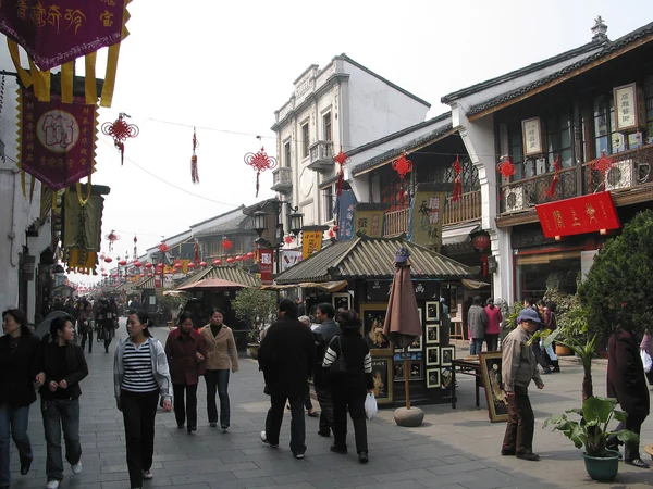 Visitors shopping on Hefang Street in Hangzhou
