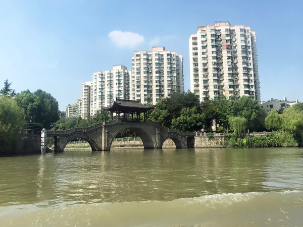 Historic Grand Canal waterway in Hangzhou, China